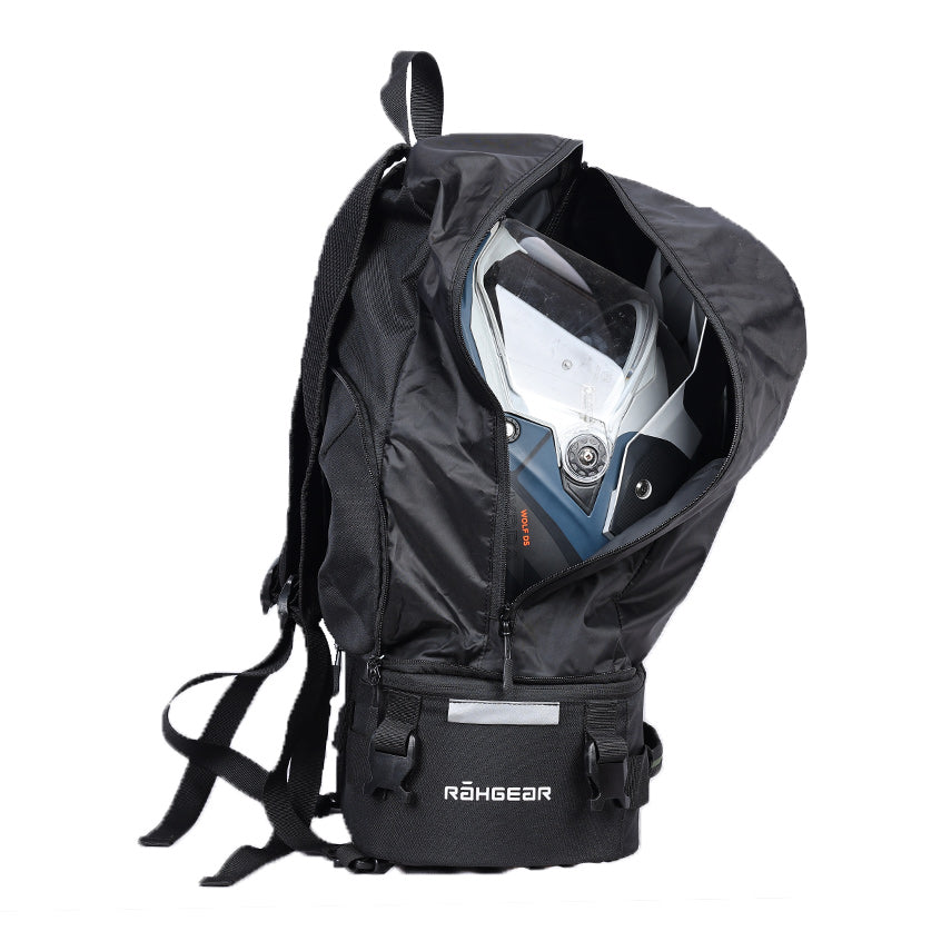 Motorcycle 10-40L black tail bag backpack convertible