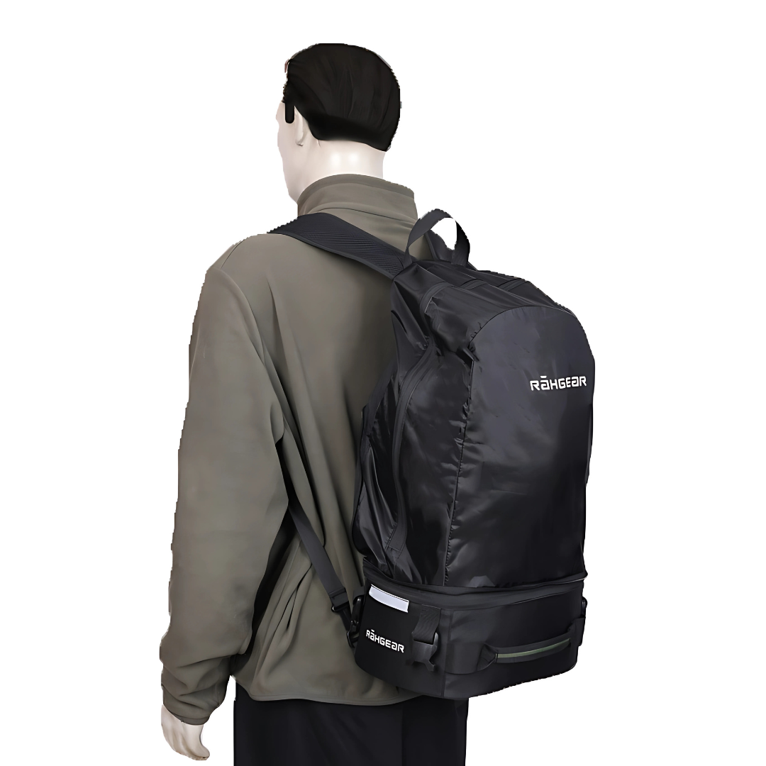 Motorcycle 10-40L black tail bag backpack convertible