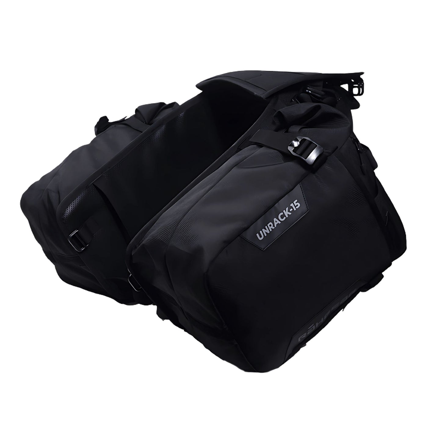 Motorcycle rackless saddle bags 15L black waterproof