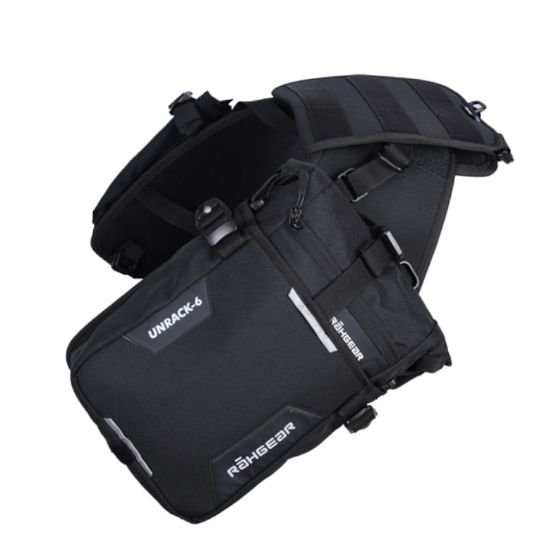 Motorcycle rackless saddlebag black 12L waterproof