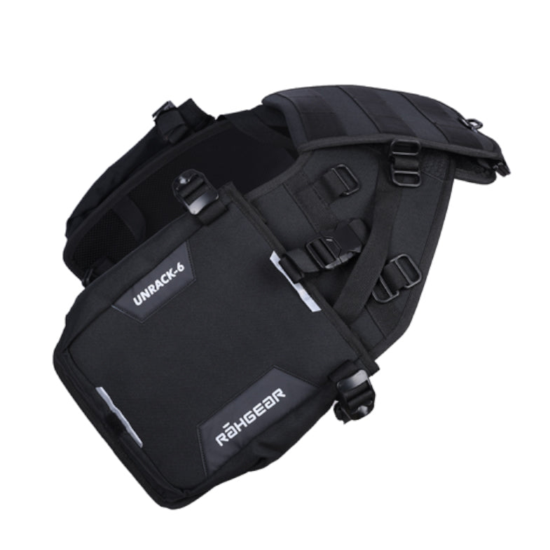 Motorcycle rackless saddlebag black 12L waterproof