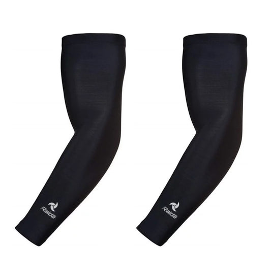 Black compression arm sleeve for motorcycling and others for cooling and ventilation