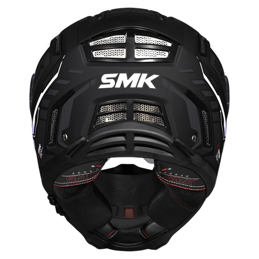 Motorcycle gloss black white techno pattern full face helmet