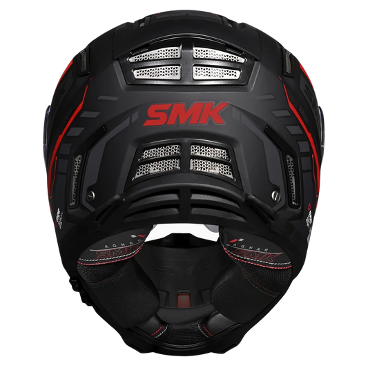 Motorcycle matt black red techno pattern full face helmet
