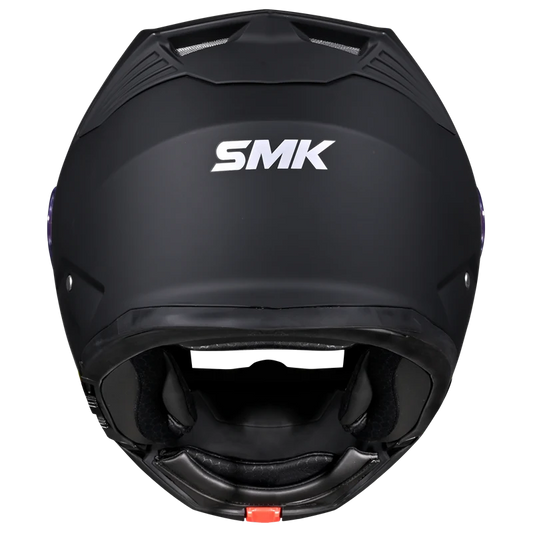 Motorcycle matt black modular helmet with drop down sun-visor