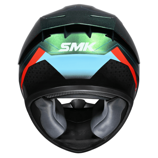 Motorcycle full face helmet gloss black grey green sun visor , extended spoiler