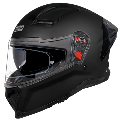 Motorcycle full face helmet matt black with pinlock anti-fog