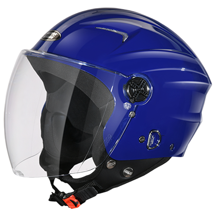 Motorcycle open face helmet indigo gloss