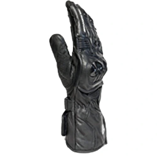 Motorcycle Racing Leather gloves black full gauntlet with protection