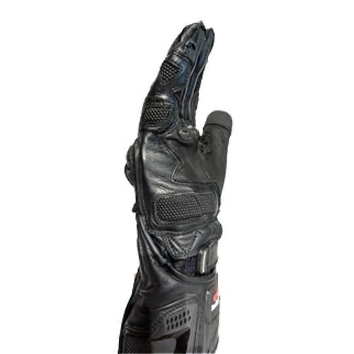 Motorcycle Racing Leather gloves black full gauntlet with protection