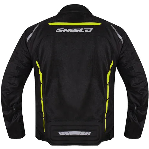 Motorcycle Level 2 armoured riding jacket mesh black with reflective colour stripes