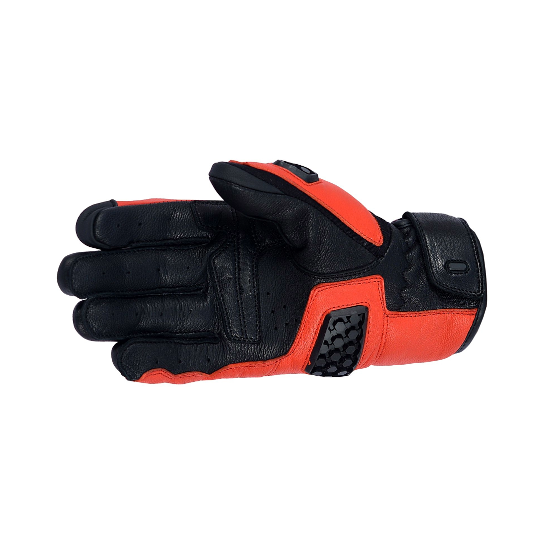 Motorcycle riding textile mesh with leather black gloves - for dual sports and urban comfort with protection