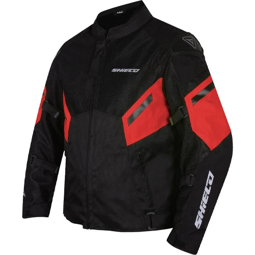 Motorcycle mesh sport touring jacket with speed deflecting hump on spine region Level 2 armours