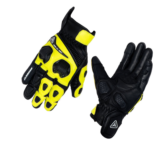 Motorcycle sport touring black with grey gloves with knox-SPS protection