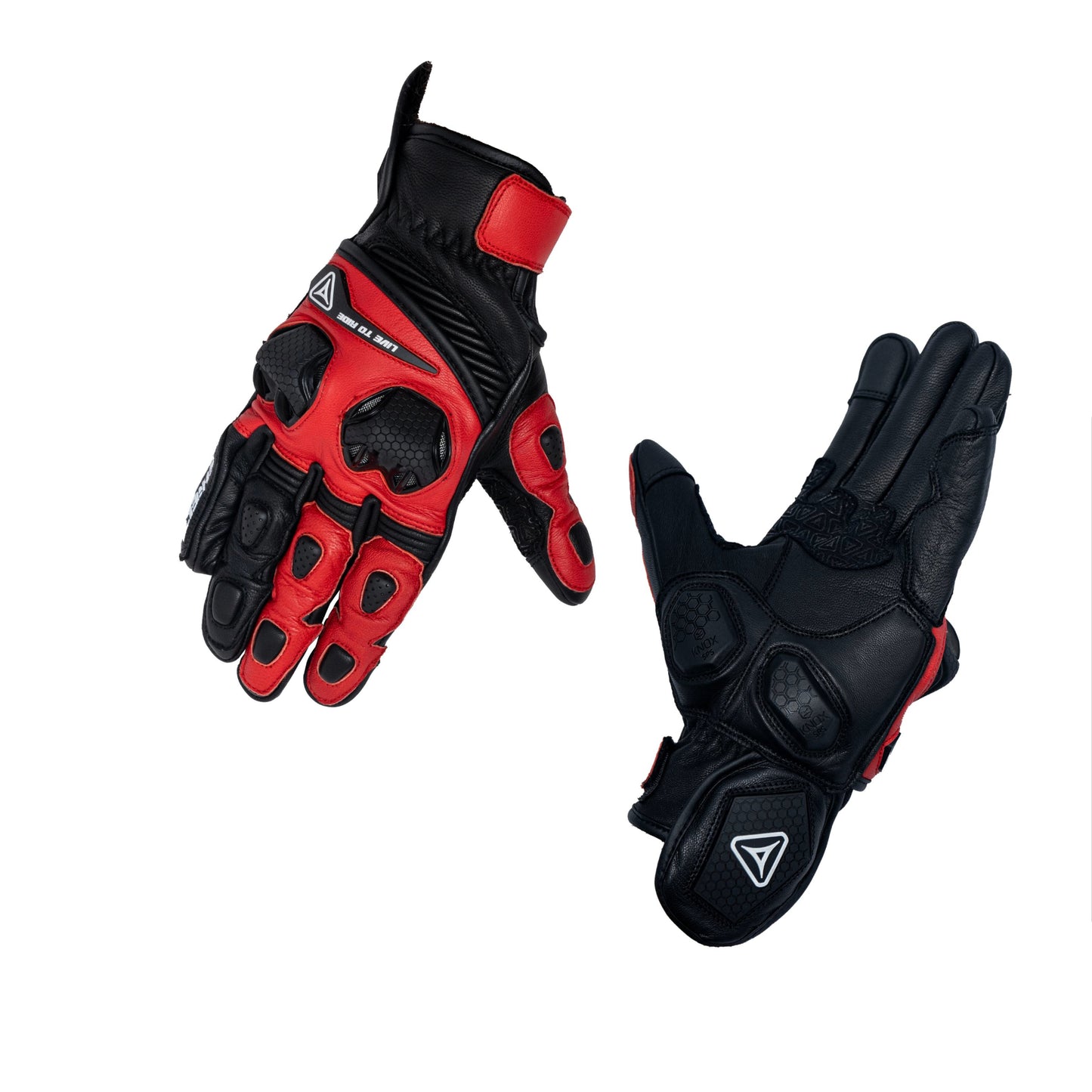 Motorcycle sport touring black with grey gloves with knox-SPS protection