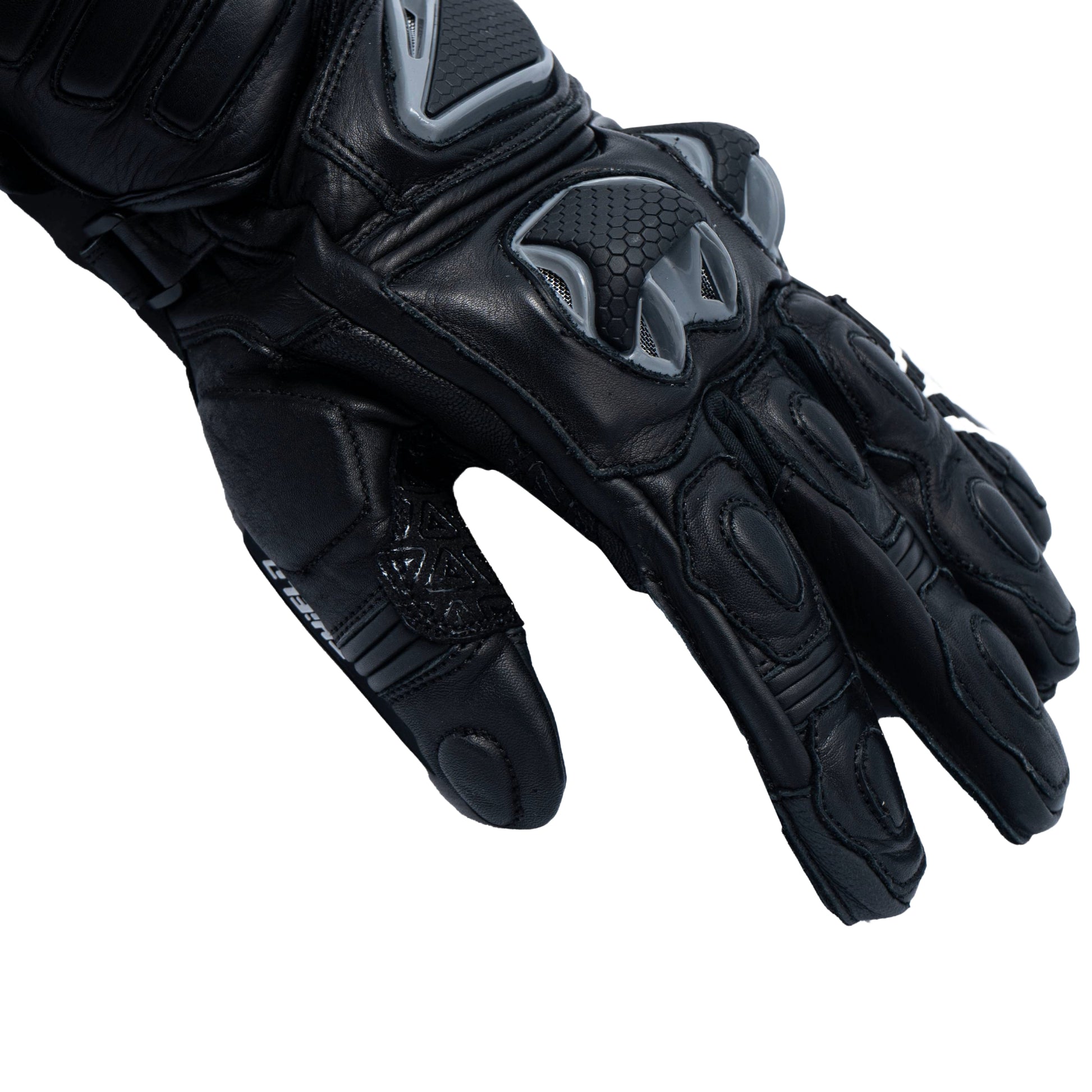 motorcycle riding full gauntlet leather gloves with Knox SPS and TPU protectors