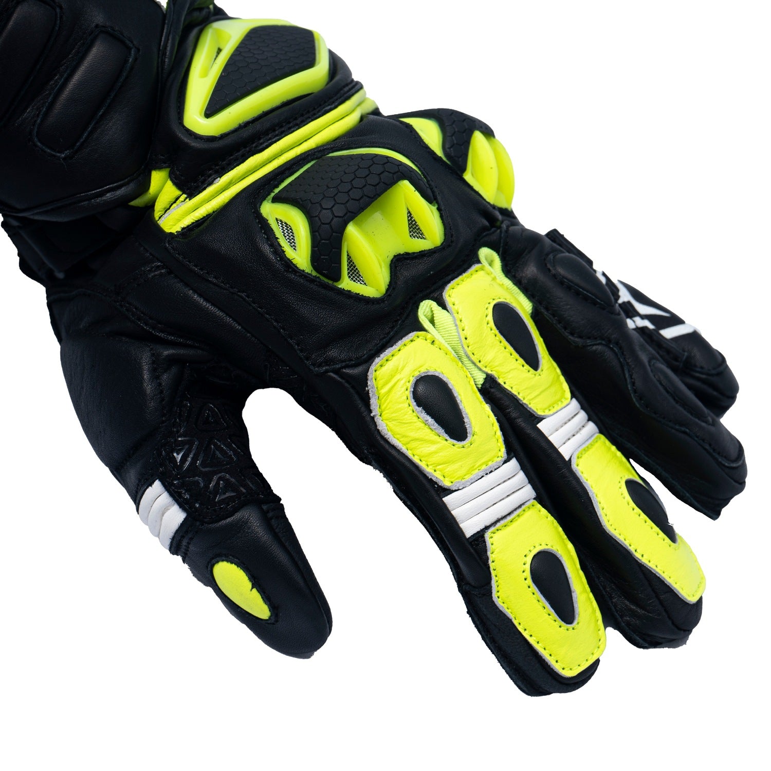 motorcycle riding full gauntlet leather gloves with Knox SPS and TPU protectors