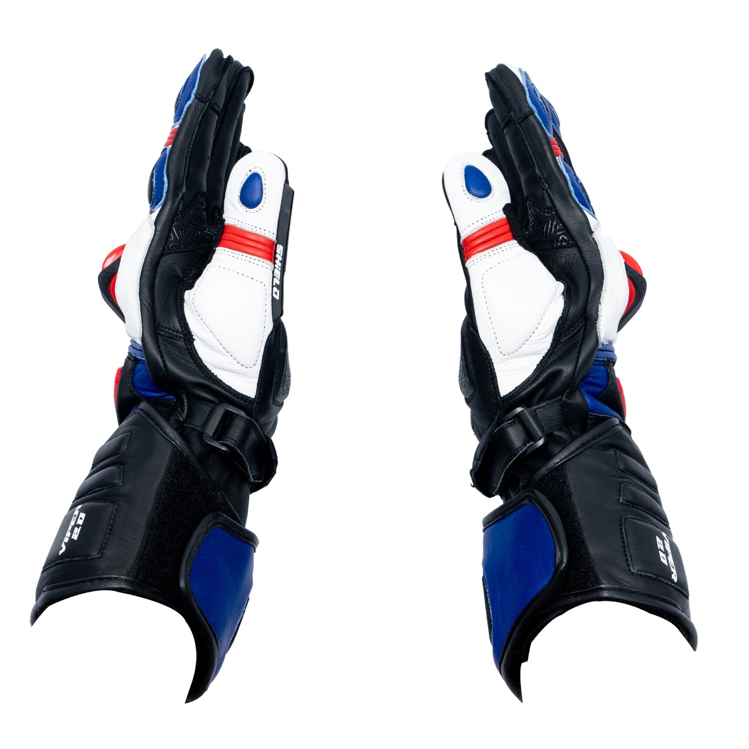 motorcycle riding full gauntlet leather gloves with Knox SPS and TPU protectors