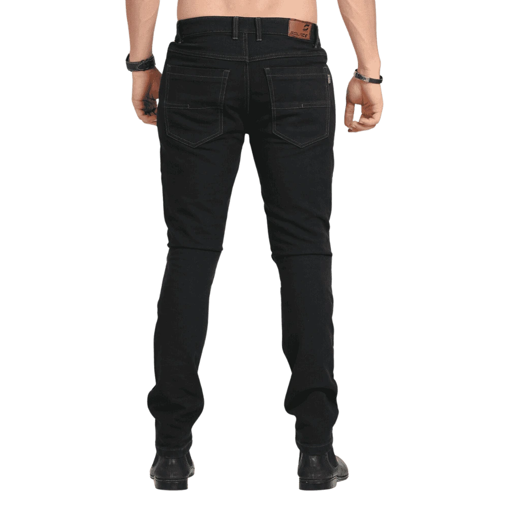 Motorcycle riding armoured black denim