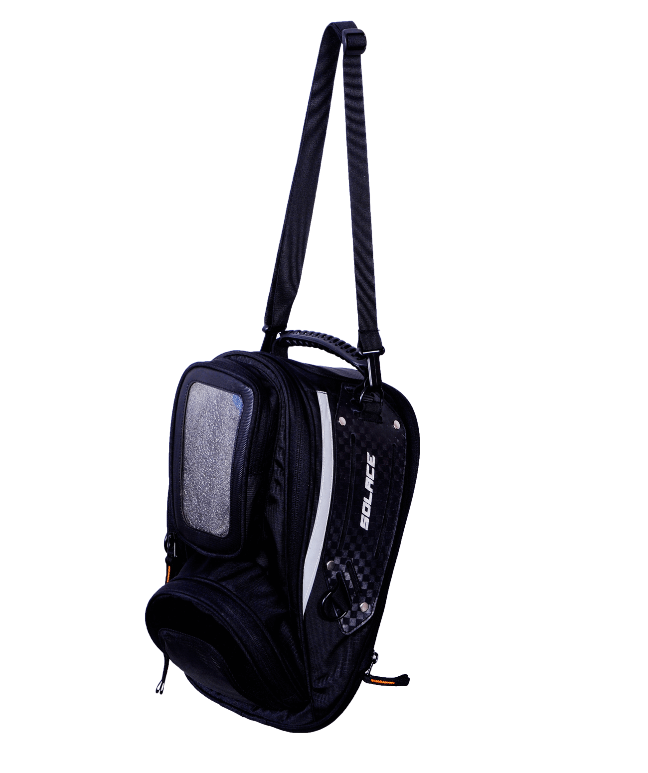 Motorcycle magnetic tank bag black with phone pouch waterproof