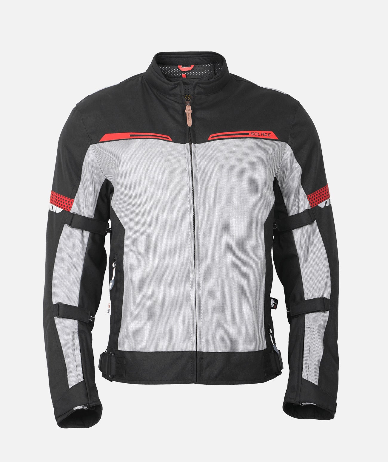 Motorcycle black with grey mesh jacket with thermal and raincoat