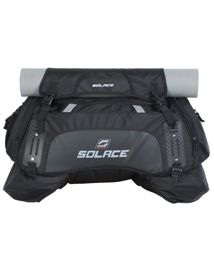 Motorcycle black tail bag with waterproof cover big