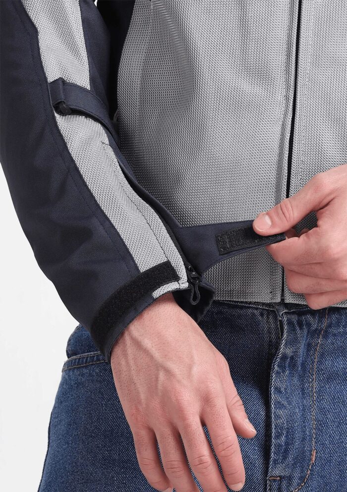 Motorcycle riding jacket level 2 armoured silver