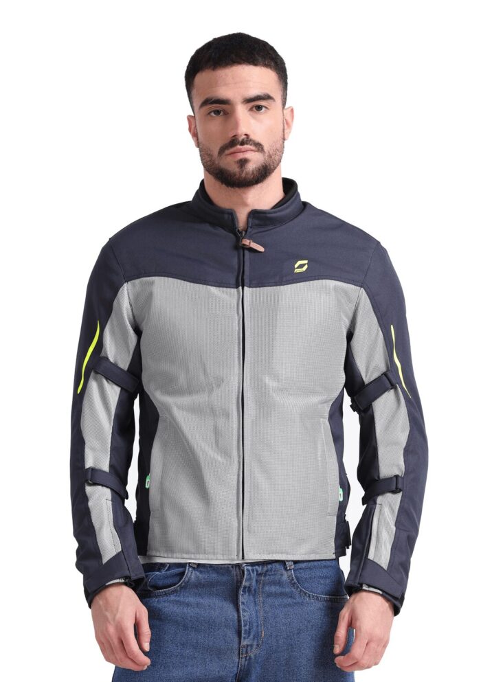 Motorcycle riding jacket level 2 armoured Silver