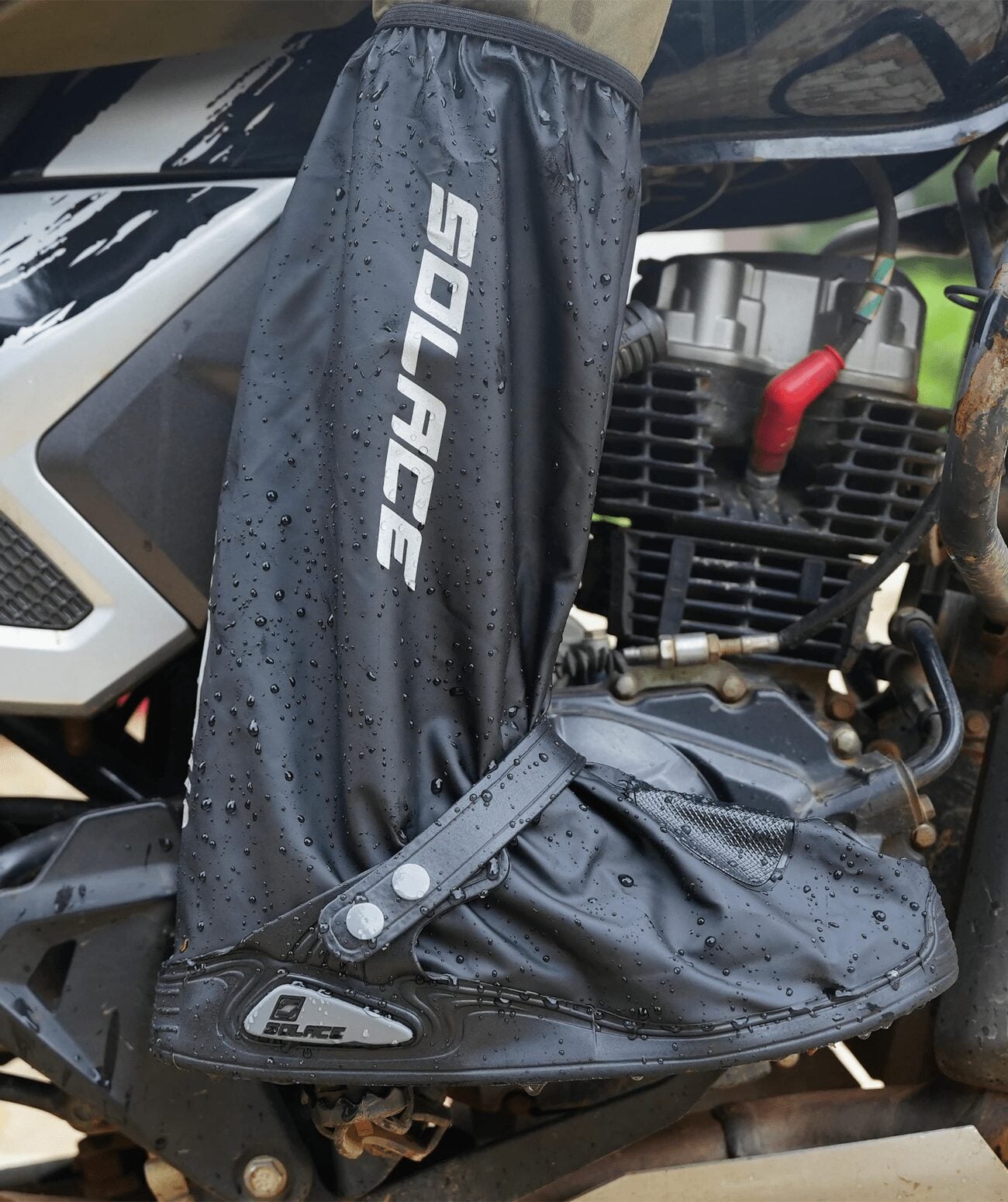 Motorcycle riding boot over cover waterproof