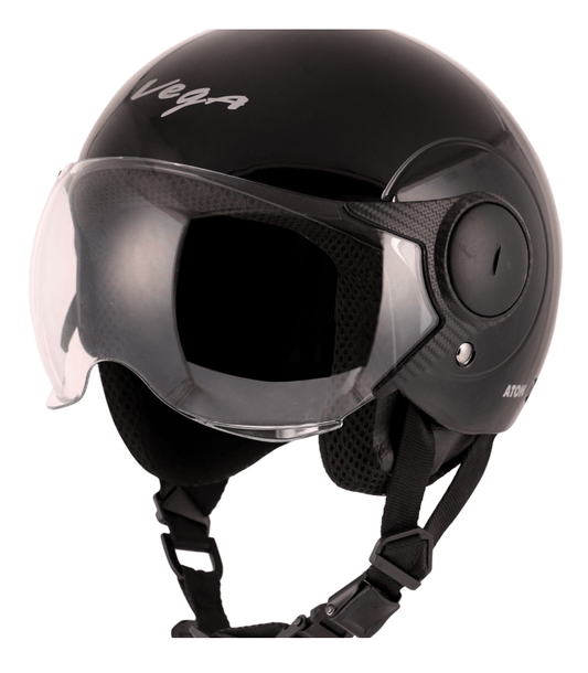 Scooter / motorcycle womens open face helmet black