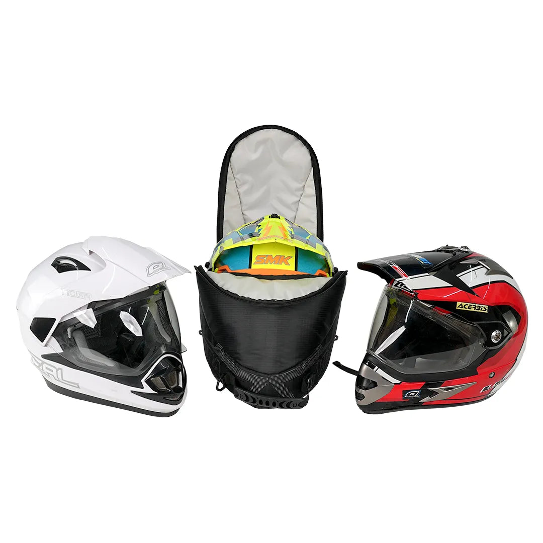 Motorcycle adventure helmet bag black
