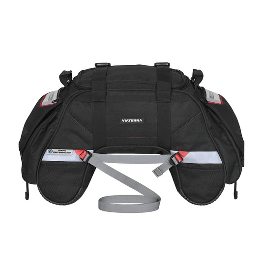 Motorcycle universal black tail bag 48L waterproof, reflective claw-mounting style