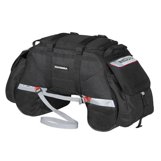 Motorcycle universal black tail bag 72L waterproof, reflective claw-mounting style