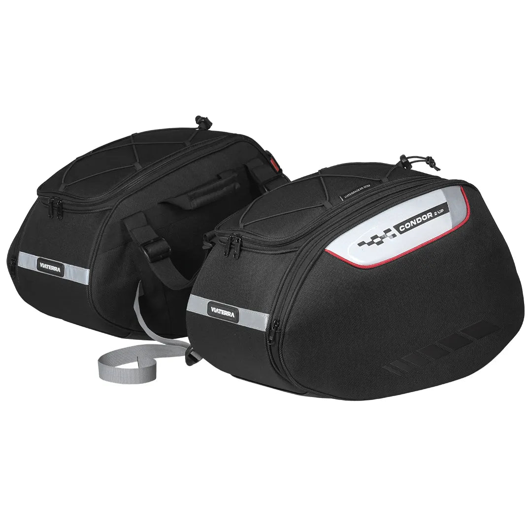 Motorcycle 64L black saddle luggage bags waterproof