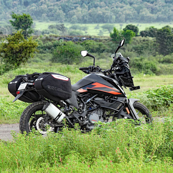 Motorcycle 64L black saddle luggage bags waterproof
