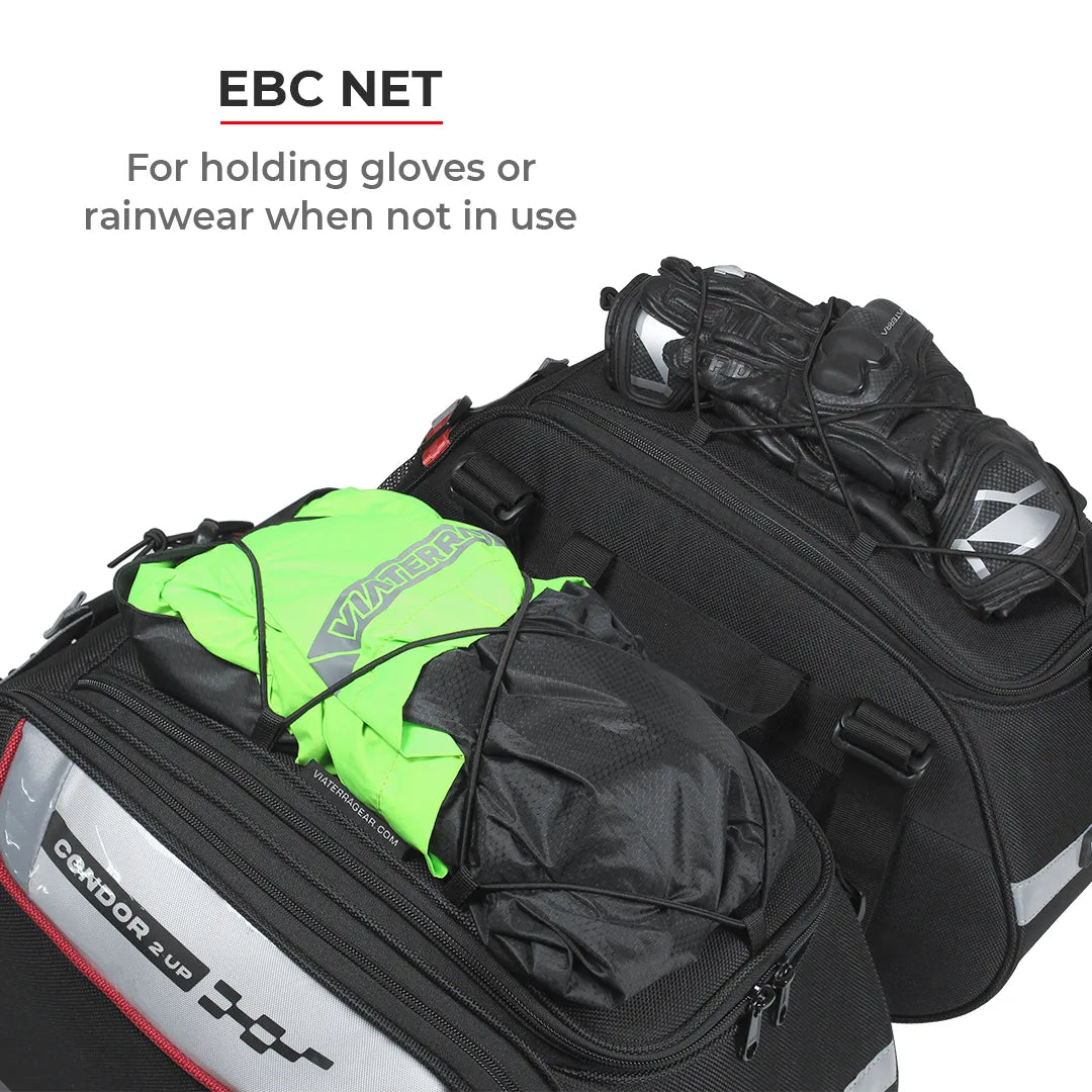 Motorcycle 64L black saddle luggage bags waterproof