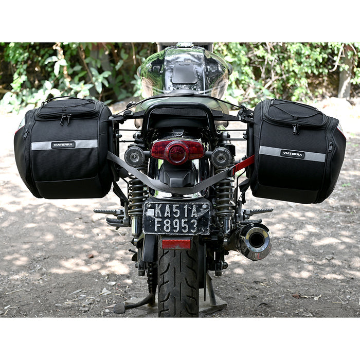 Motorcycle 64L black saddle luggage bags waterproof