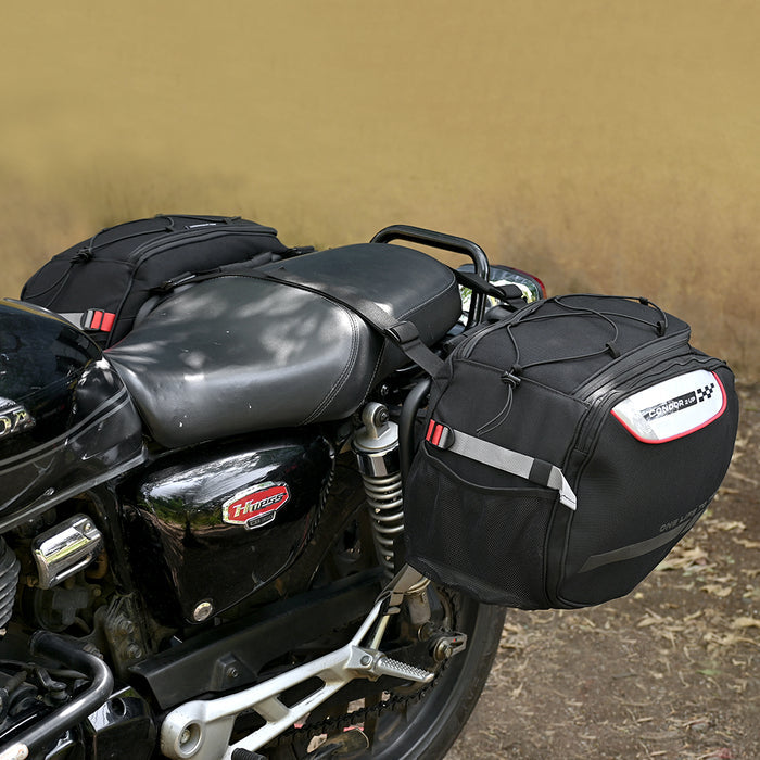 Motorcycle 64L black saddle luggage bags waterproof