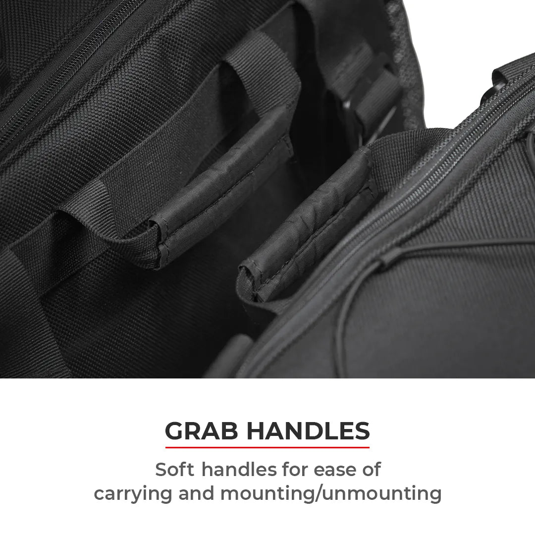 Motorcycle 64L black saddle luggage bags waterproof