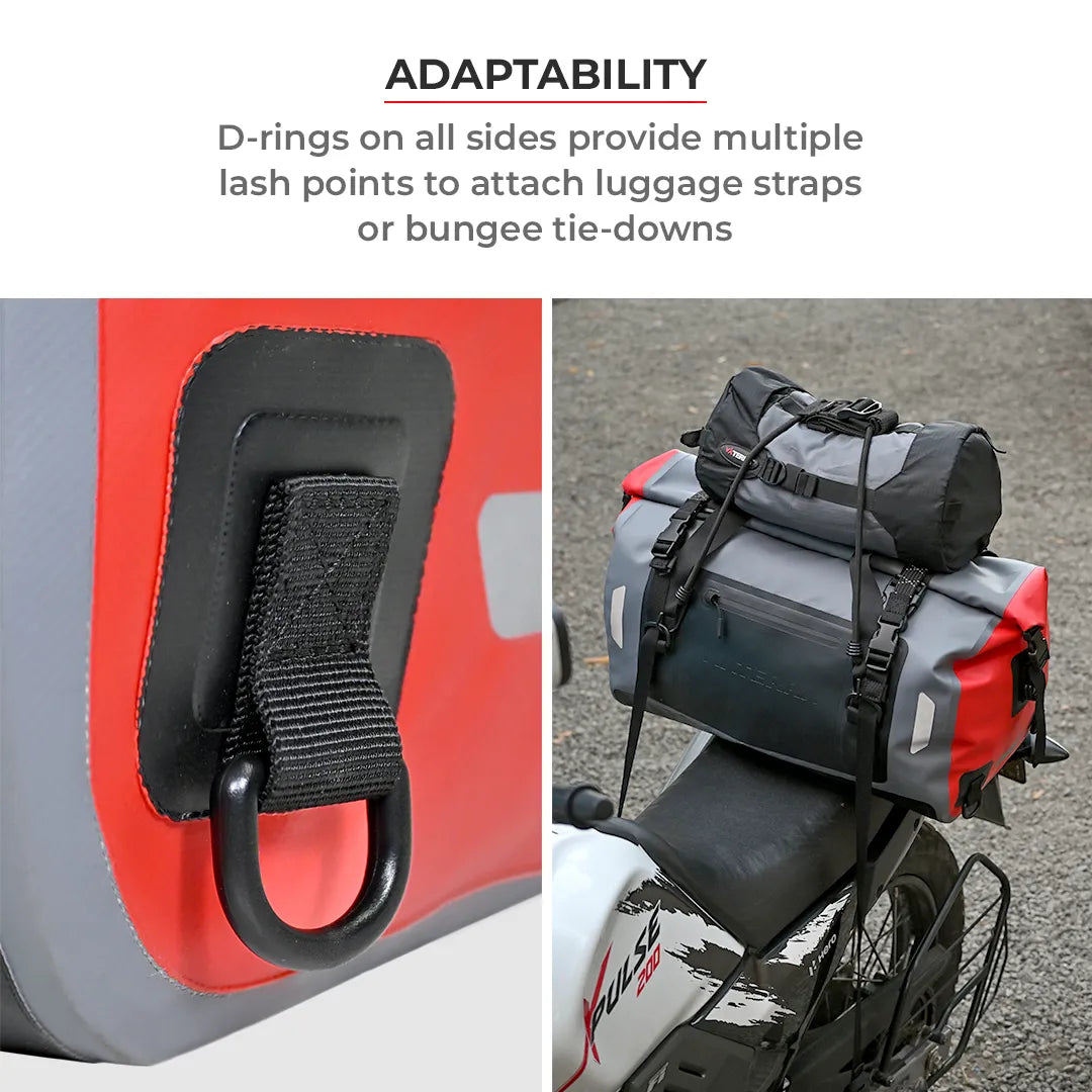 Motorcycle orange & grey waterproof drybag tailbag