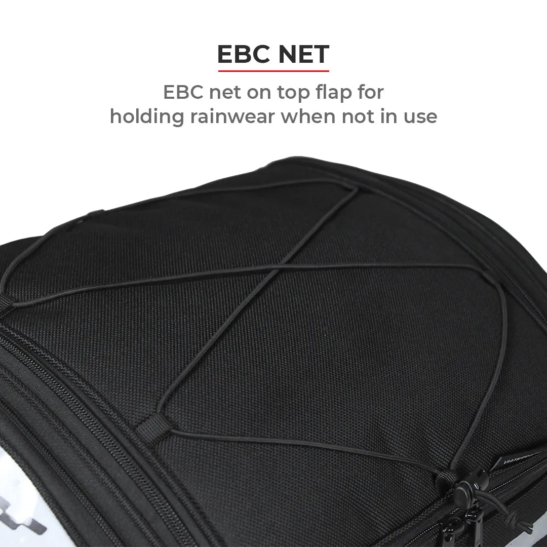 Motorcycle tail bag black 35 litres universal fitment
