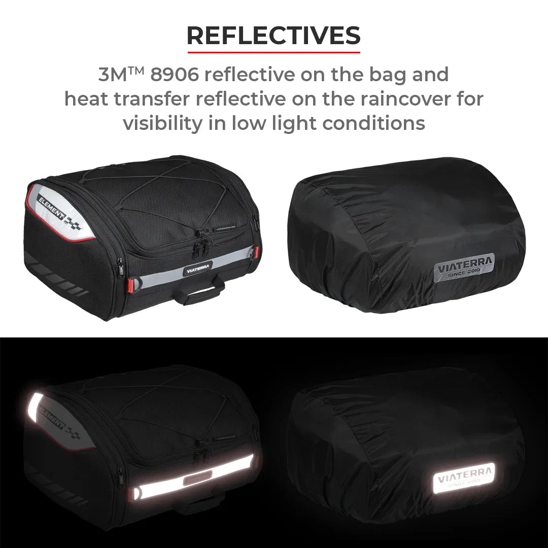 Motorcycle tail bag black 35 litres universal fitment