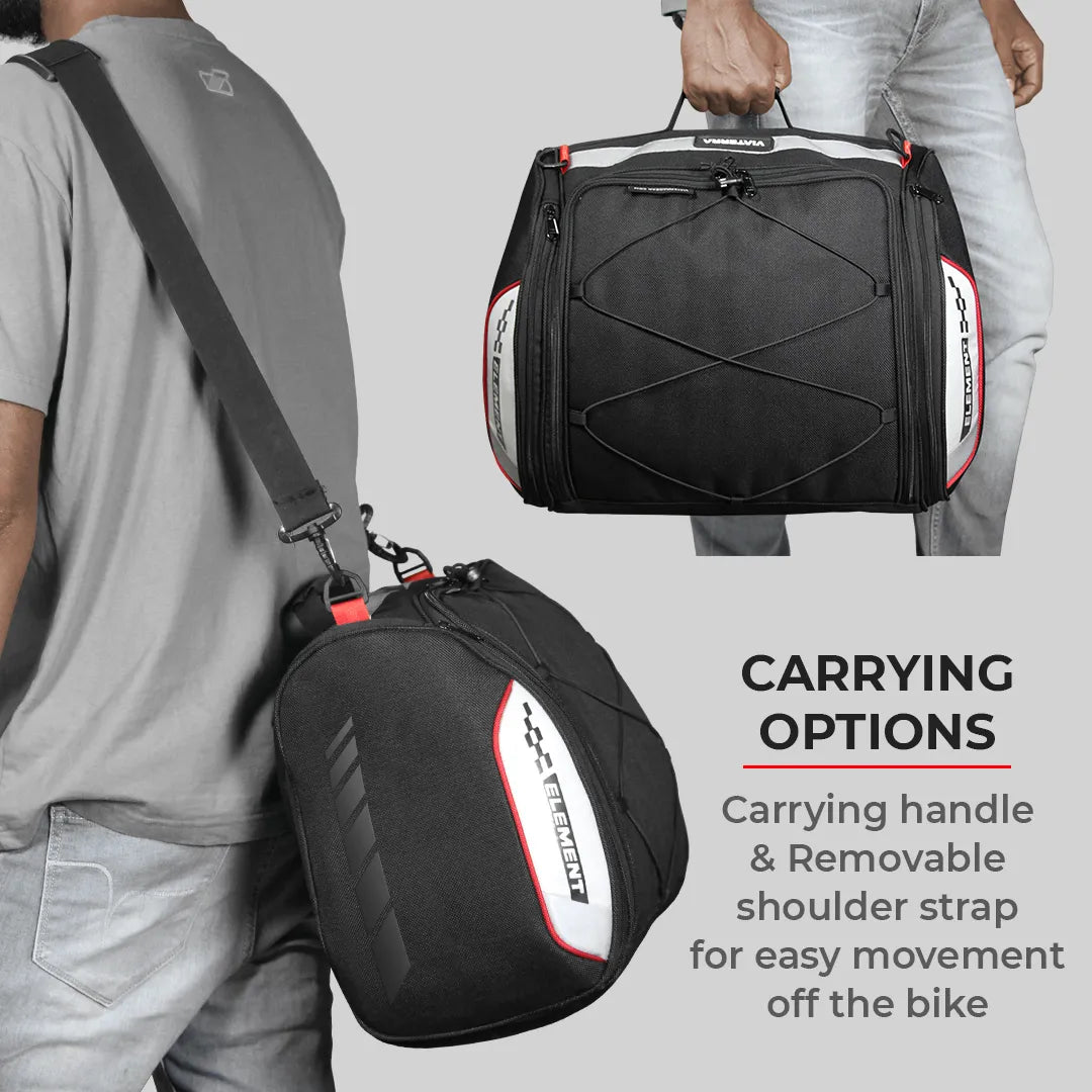 Motorcycle tail bag black 35 litres universal fitment