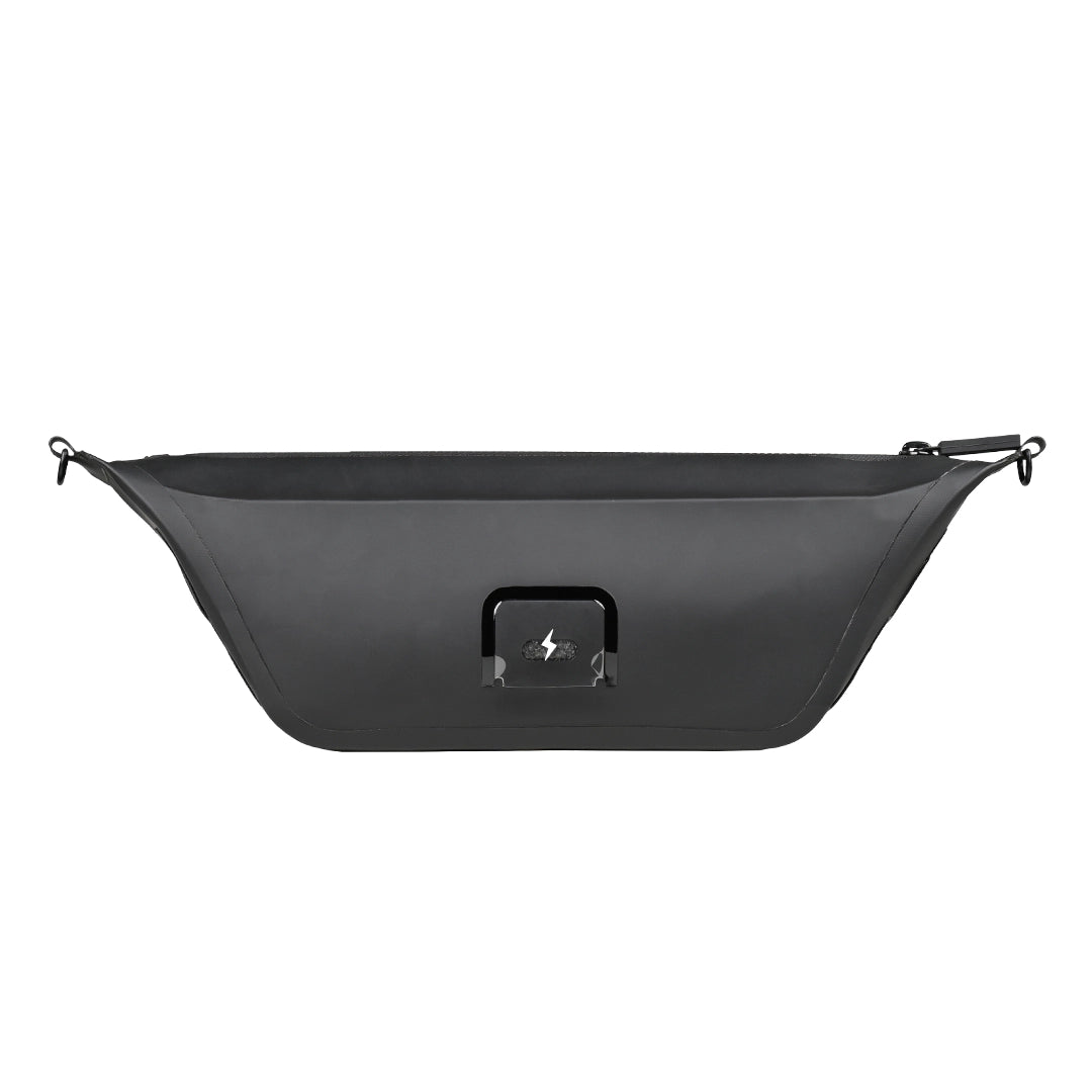 Motorcycle black waterproof handlebar bag for rough rides and adventure trips