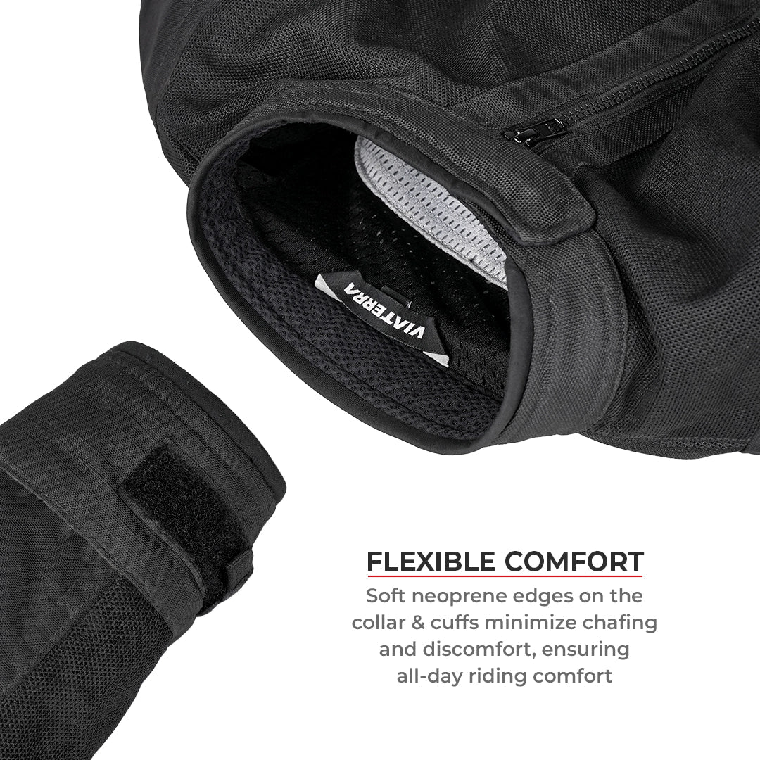Motorcycle touring jacket black with reflectives weather protect