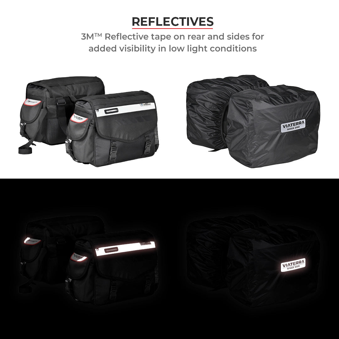 Motorcycle saddle bag 52L waterproof black