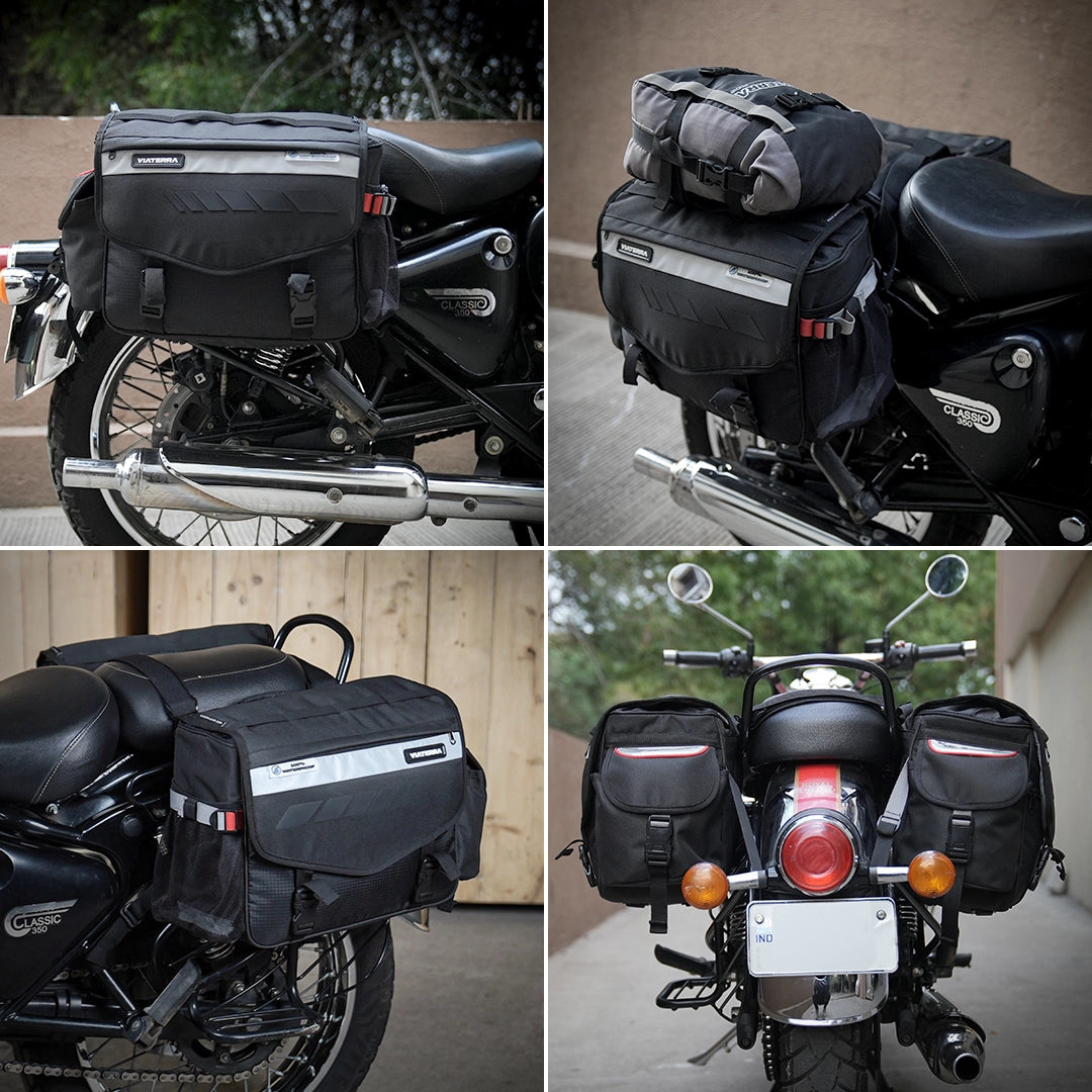 Motorcycle saddle bag 52L waterproof black