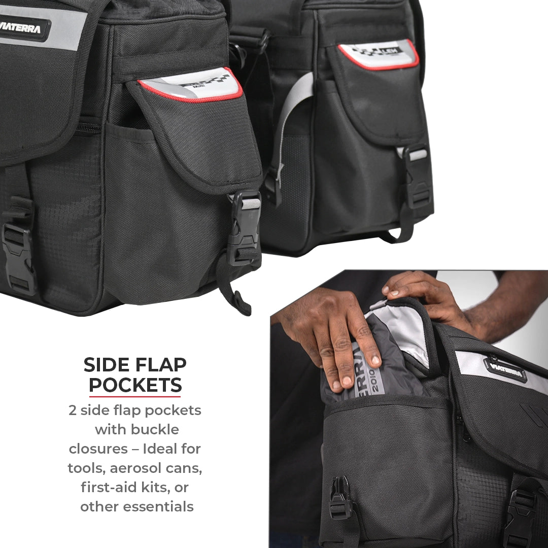 Motorcycle saddle bag 52L waterproof black