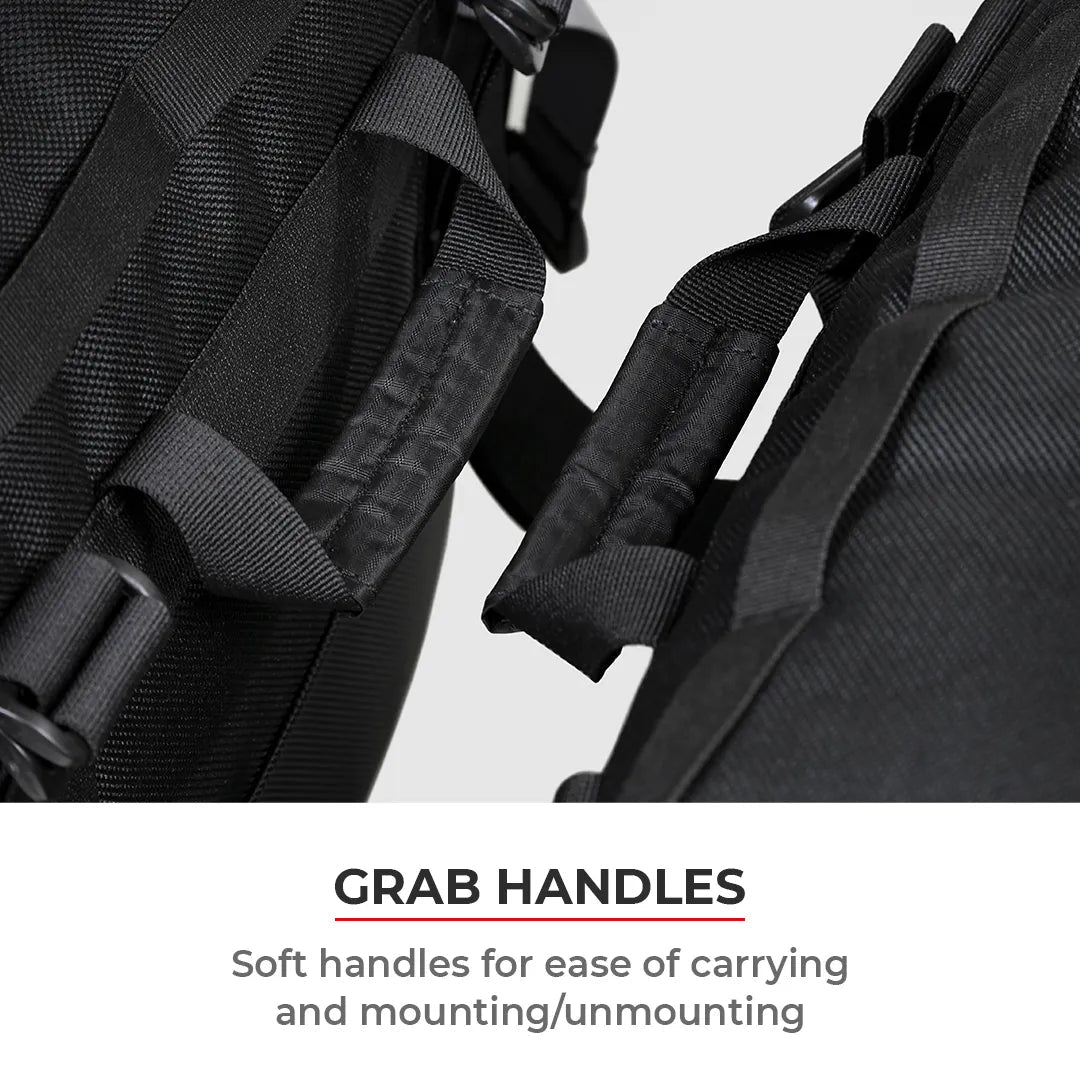 Motorcycle saddle bags 70L Black, waterproof, molle system, reinforced
