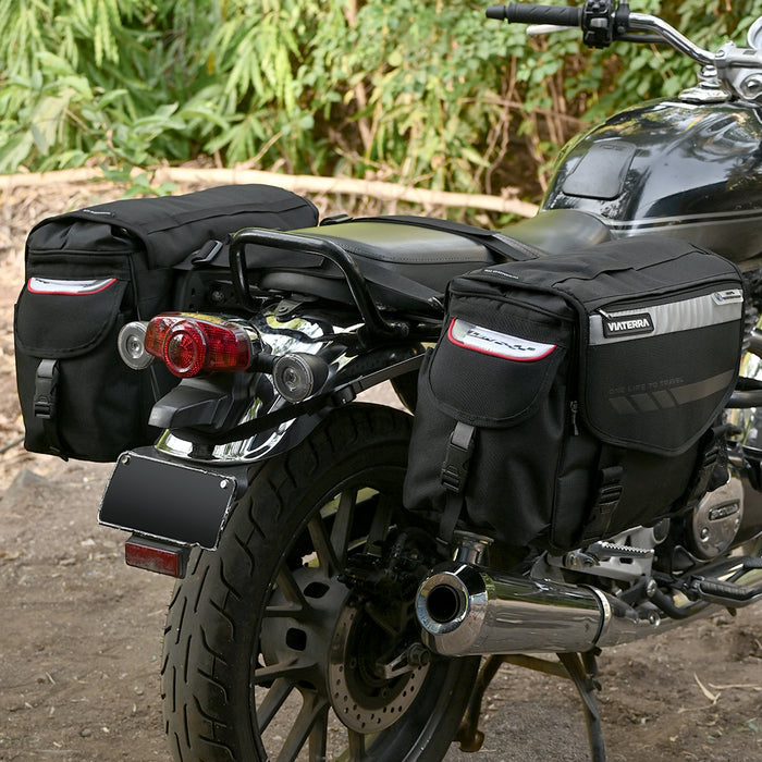 Motorcycle saddle bags 70L Black, waterproof, molle system, reinforced